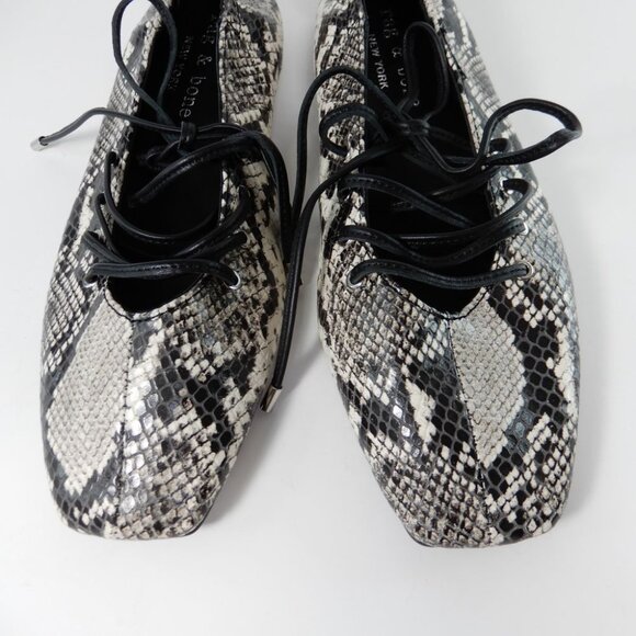 Rag & Bone Sophia Ballet Flats Size 6.5 Snake Embossed Leather NEW $378 - Picture 7 of 16